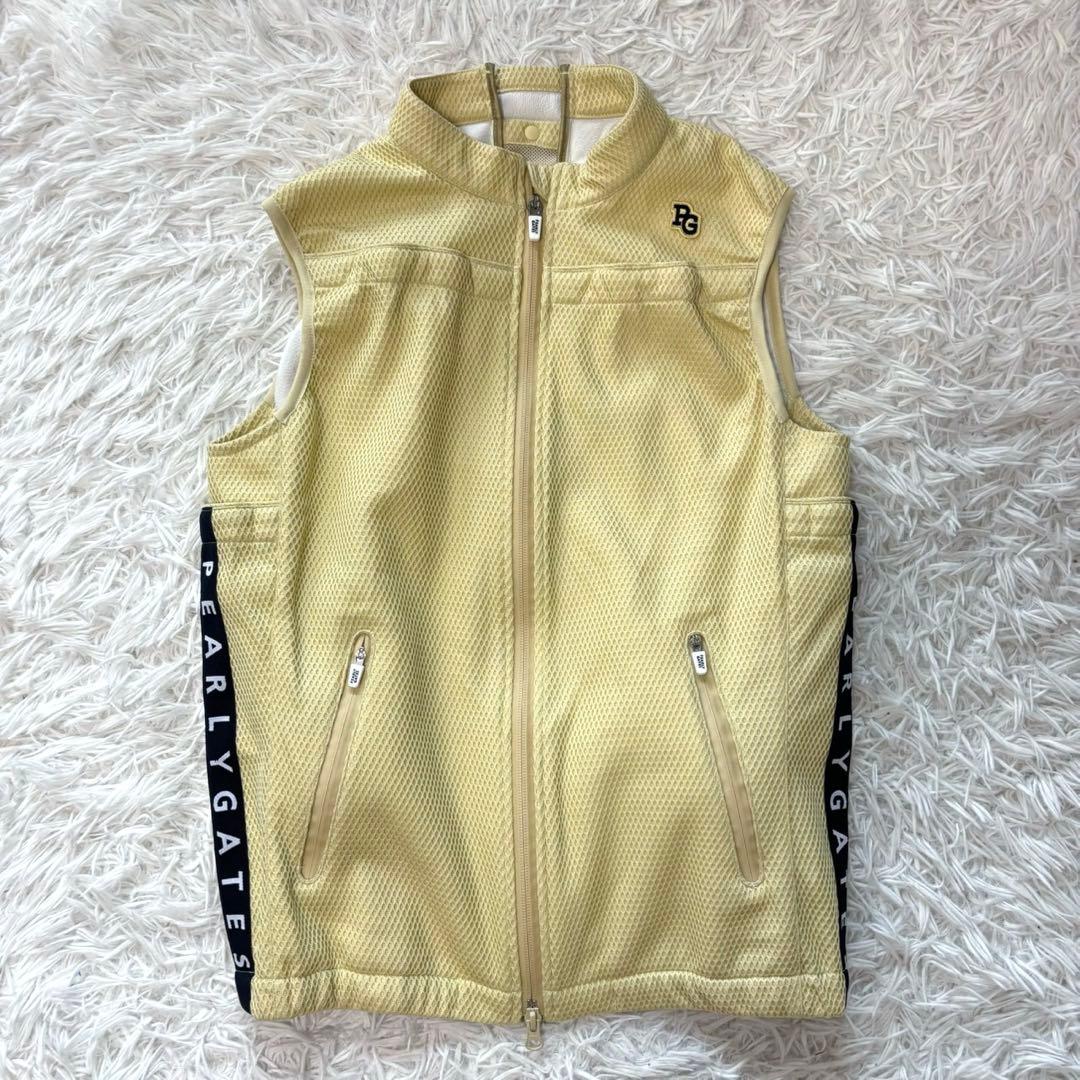 最新 パーリーゲイツ 空調服 ファン ベスト メッシュ 黄色 ジップアップ