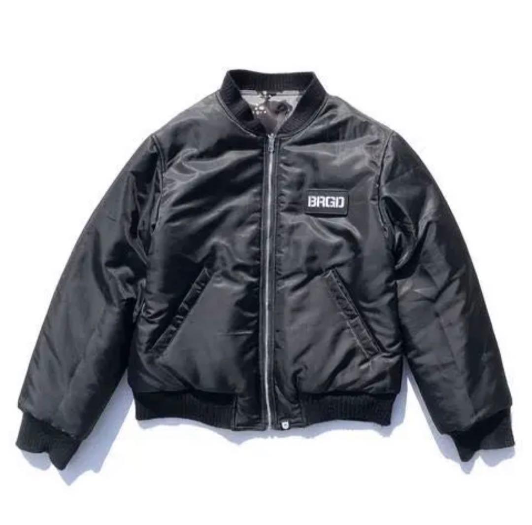 タグ付き未使用！リバーシブル！M！バスブリゲード MA-1 ブラック＆レイクカモ