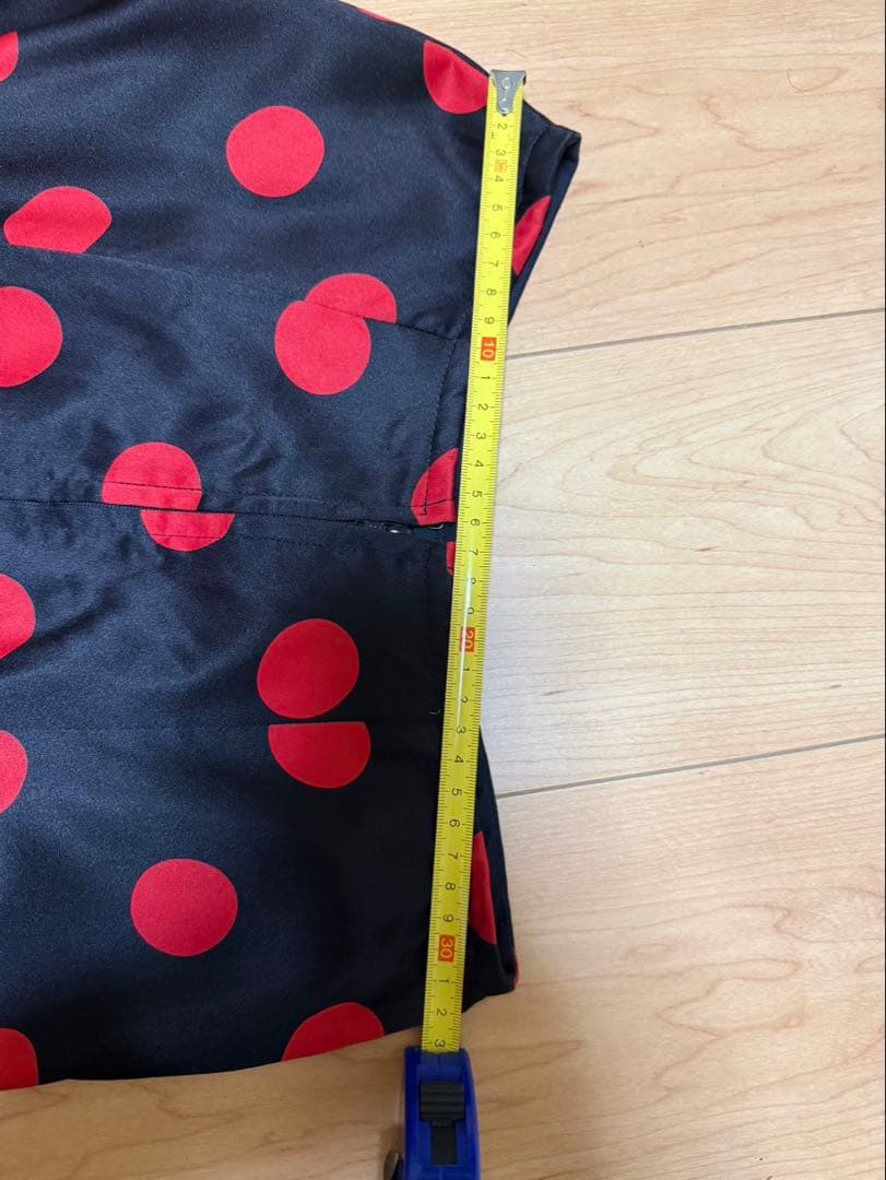 フラメンコ 衣装 ファルダ スカート 黒×赤 水玉 2段フリル