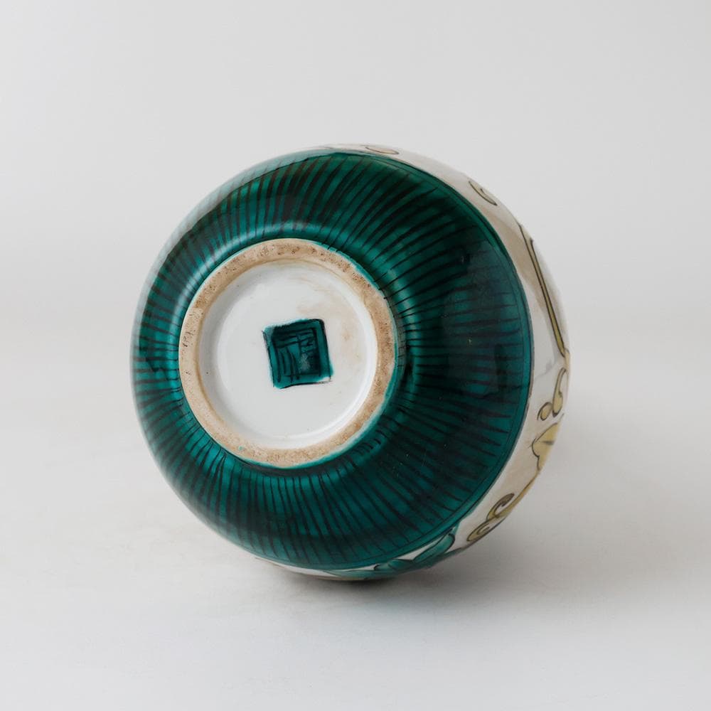 九谷焼 吉田屋写 色絵唐草文 瓢箪形花入 花器 花瓶