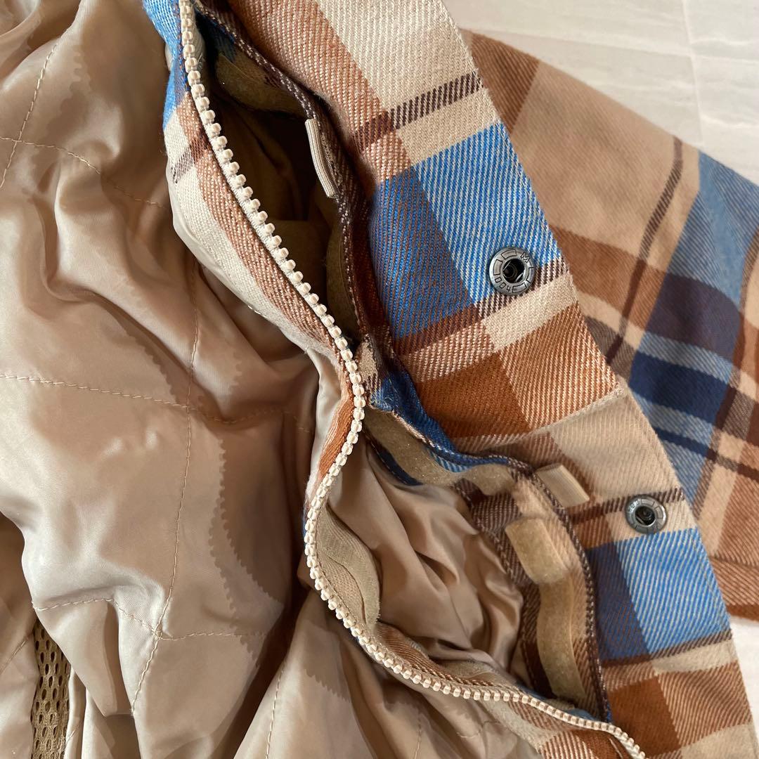 BURTON スノーボードウェア S チェック パーカー 重ね着風