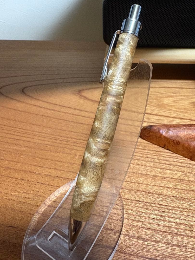 あ*き様 526超極上　マーブルウッド　瘤杢　木軸シャーペン　ボールペン