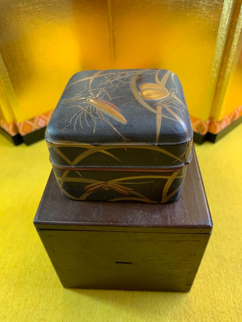 古民家 明治 江戸時代 時代 螺鈿細工 研出し 蒔絵 時代物漆器 古美術 木箱入