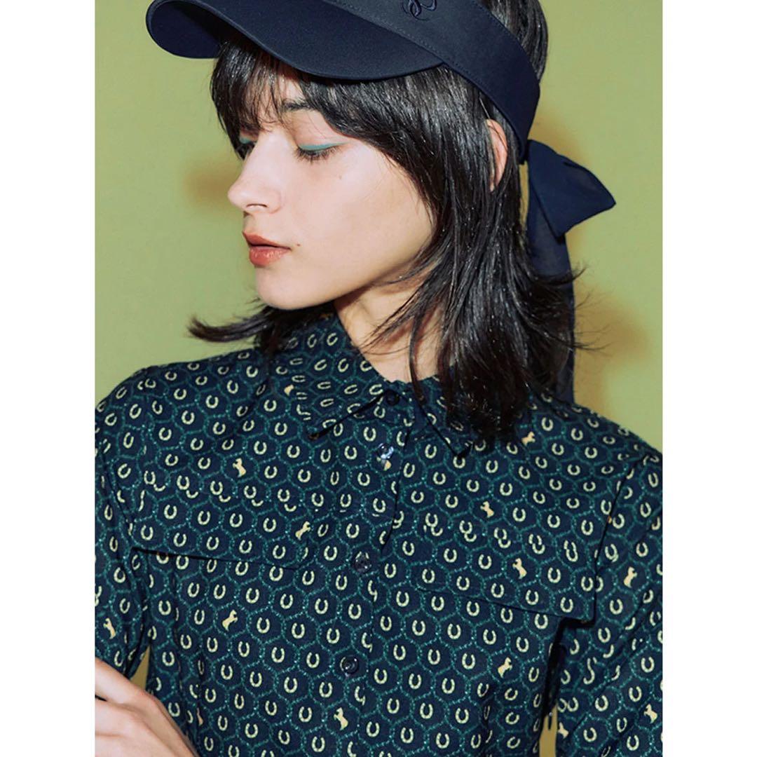 eimy golf ♡ Horseshoe print シャツワンピース