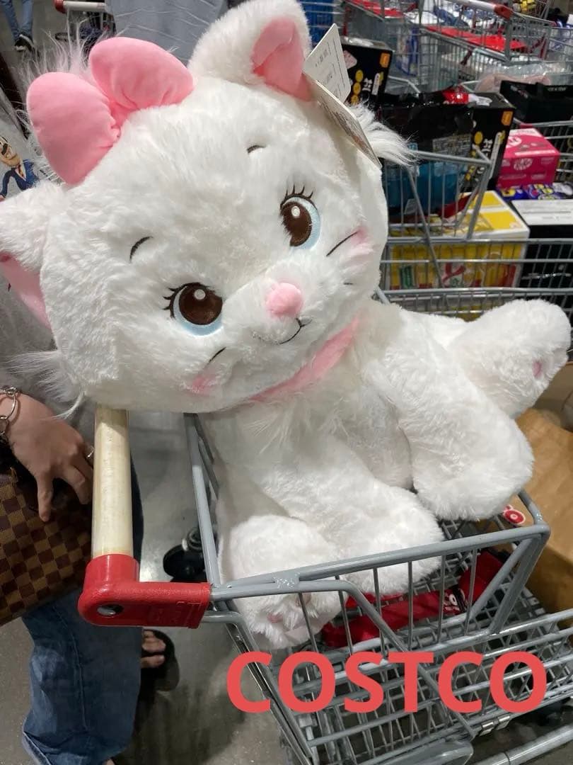 新品未使用 コストコ ディズニー マリーちゃん特大 大きな白い猫のぬいぐるみ