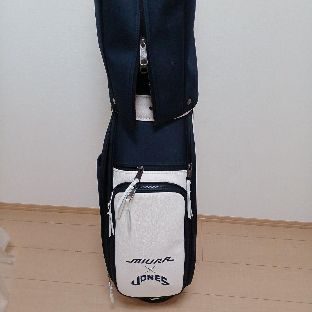 ジョ一ンズ&MIURA キャディバッグ ネイビー/ホワイト