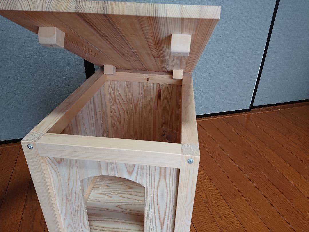 ⑯♥サイドテーブル★キャットハウス★小屋★無垢★ネコ★手作り猫ハウス