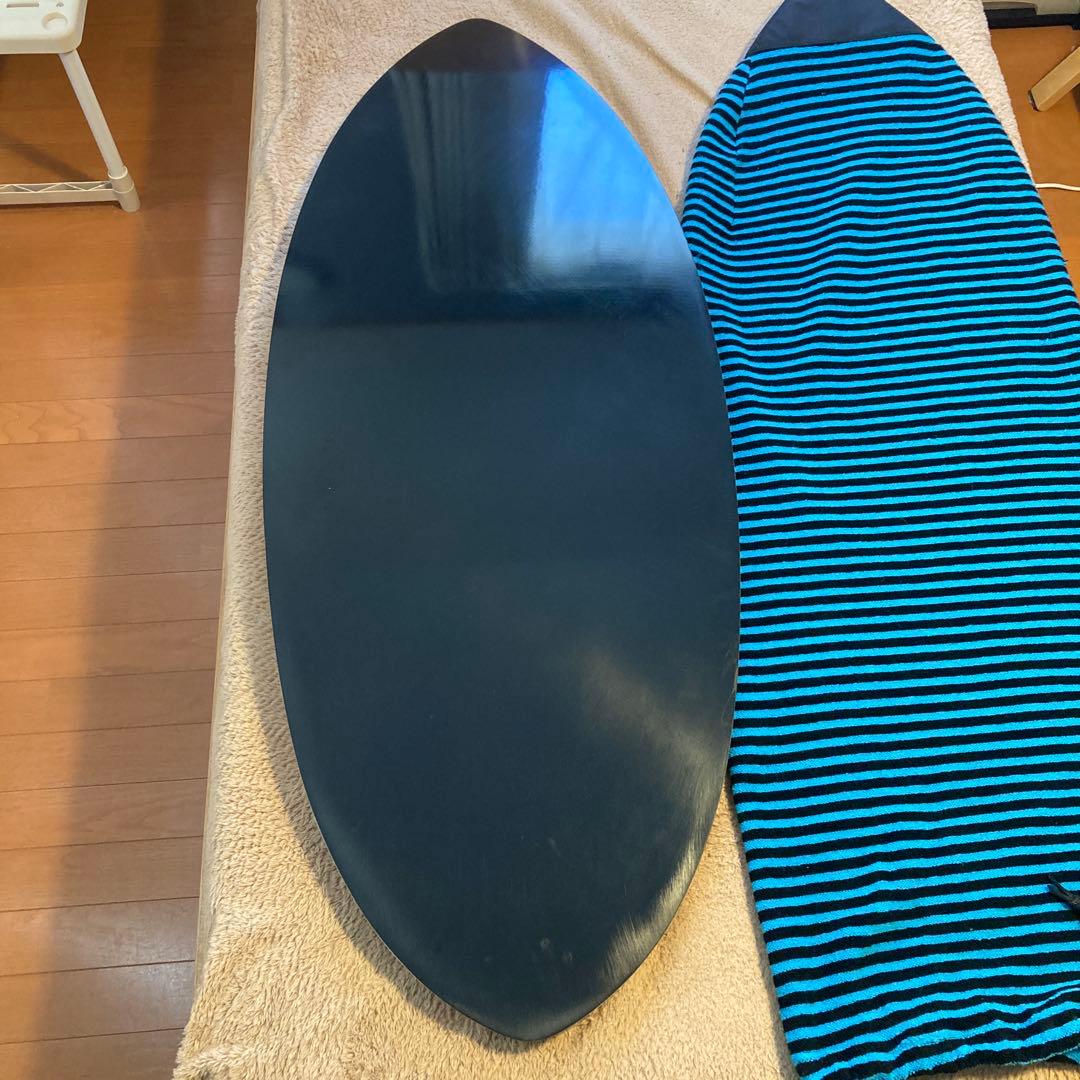 ミニデザイン スキムボード　ケースカバー付　グレー　ベージュ　デッキパッド付