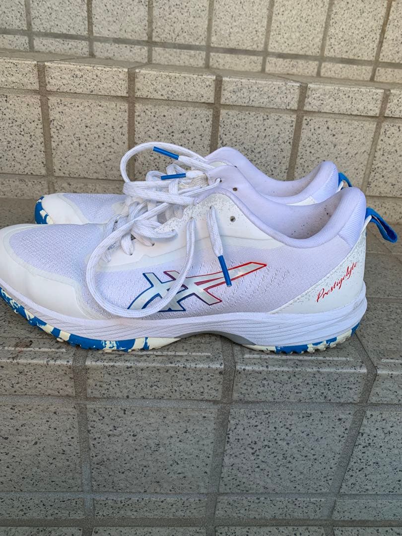 美品ASICSプレステージライト 5　オムニ・クレー26cm