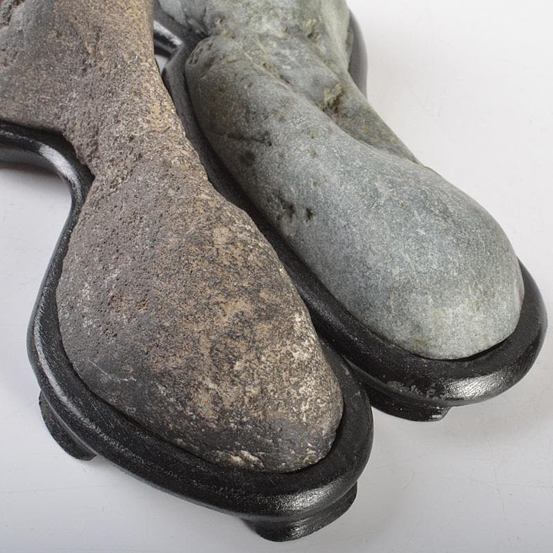 鑑賞石　天然石　置物　唐木台付　4点まとめて　C　6138