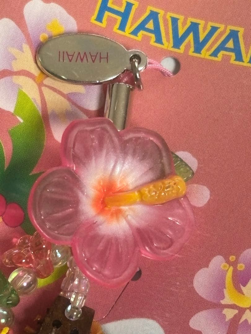 激レア ハローキティ ハワイ限定 ストラップ 日焼け ウクレレ ハイビスカス