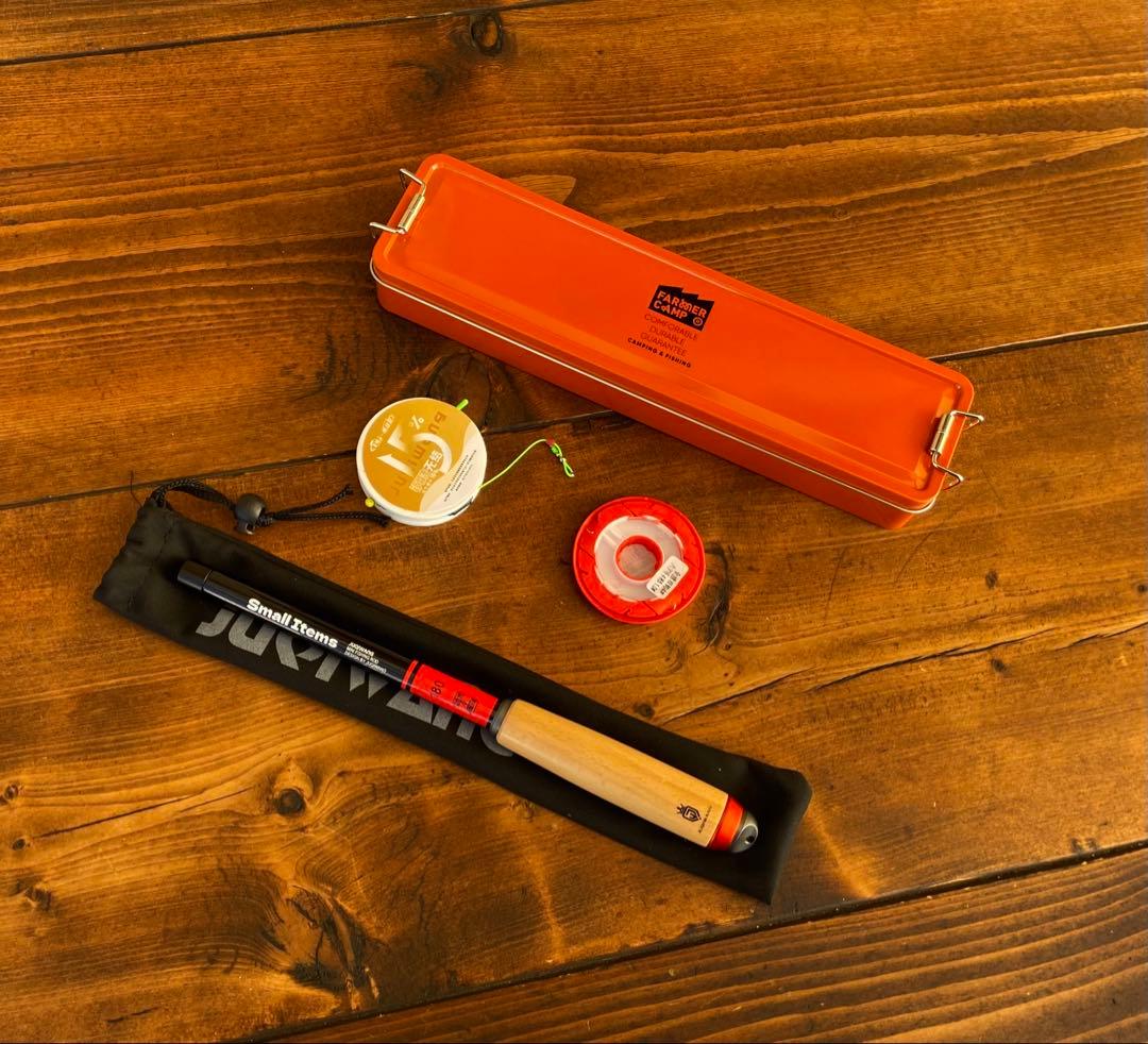 タナゴ釣りセット　1.8m 小物釣り　タナゴ竿　収納box オレンジ　振り出し