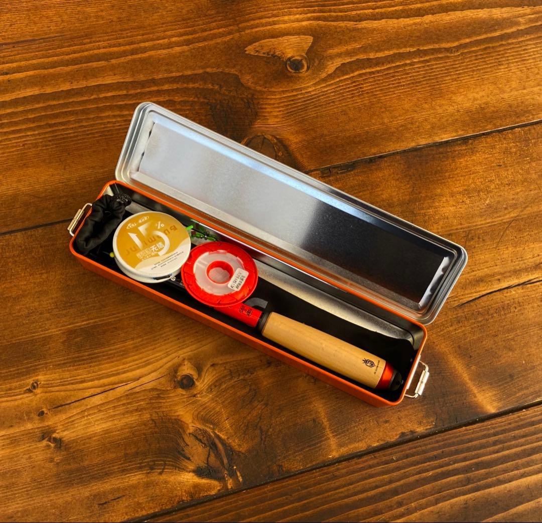 タナゴ釣りセット　1.8m 小物釣り　タナゴ竿　収納box オレンジ　振り出し