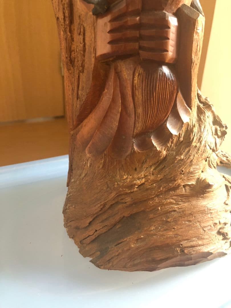 福禄寿　一刀彫　岳峰作　彫刻　昭和　当時物