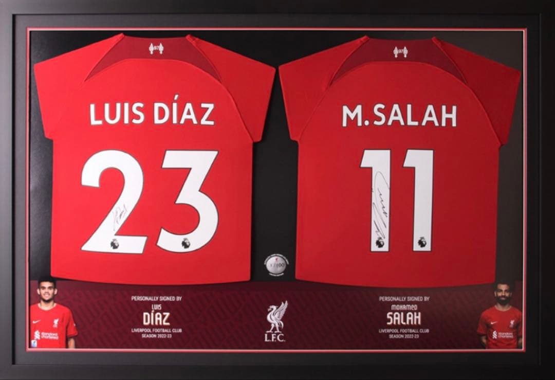 リバプール モハメド・サラー ルイス・ディアス 直筆サイン入り ユニフォーム