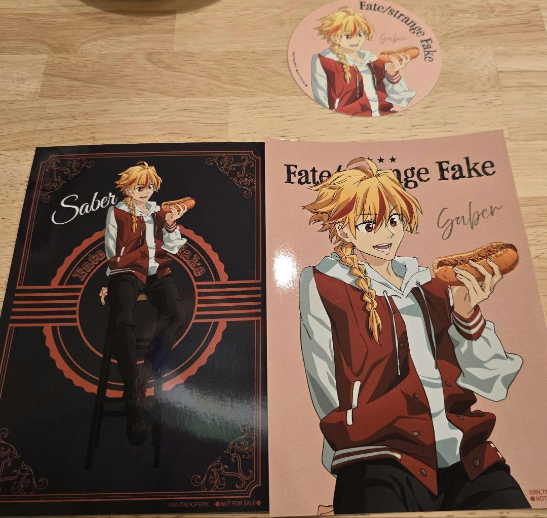 fate/strange fake cafe リチャード1世　缶バッジ　カード