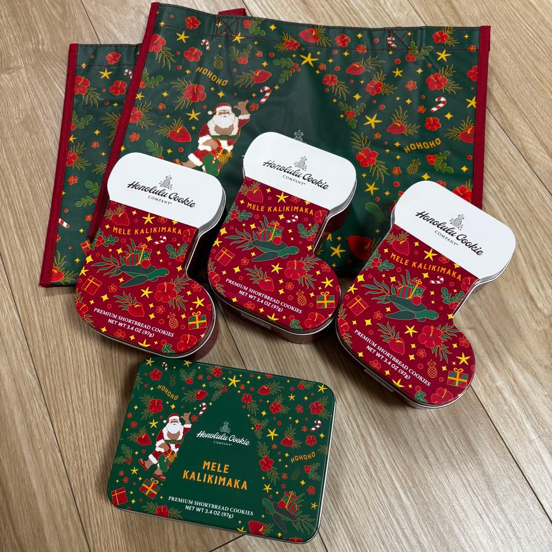 Xmas限定ホノルルクッキー缶×2種類　４缶セット