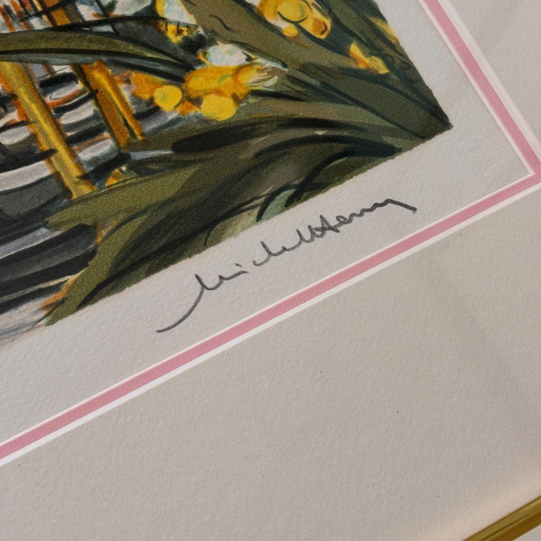 ミッシェル・アンリ『カンヌのハーバー』直筆サイン・リトグラフ／額装輸送箱付き