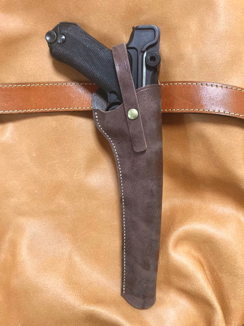 ルガーP08 8インチ用右利きレザーホルスター No.660