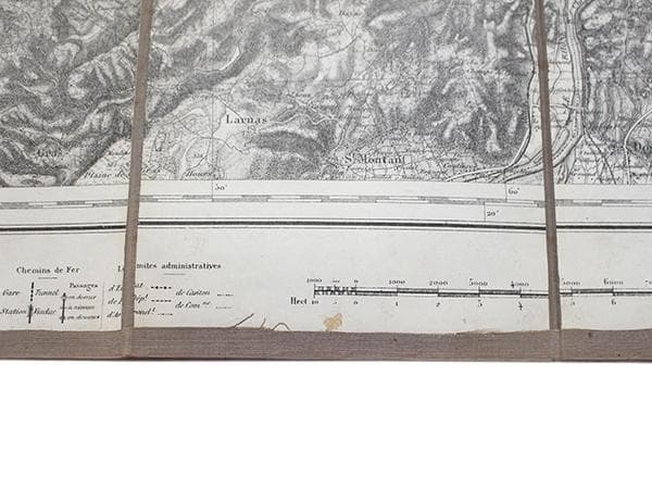 ★雰囲気◎★【フランス古物】アンティーク マップ / プリヴァの古地図