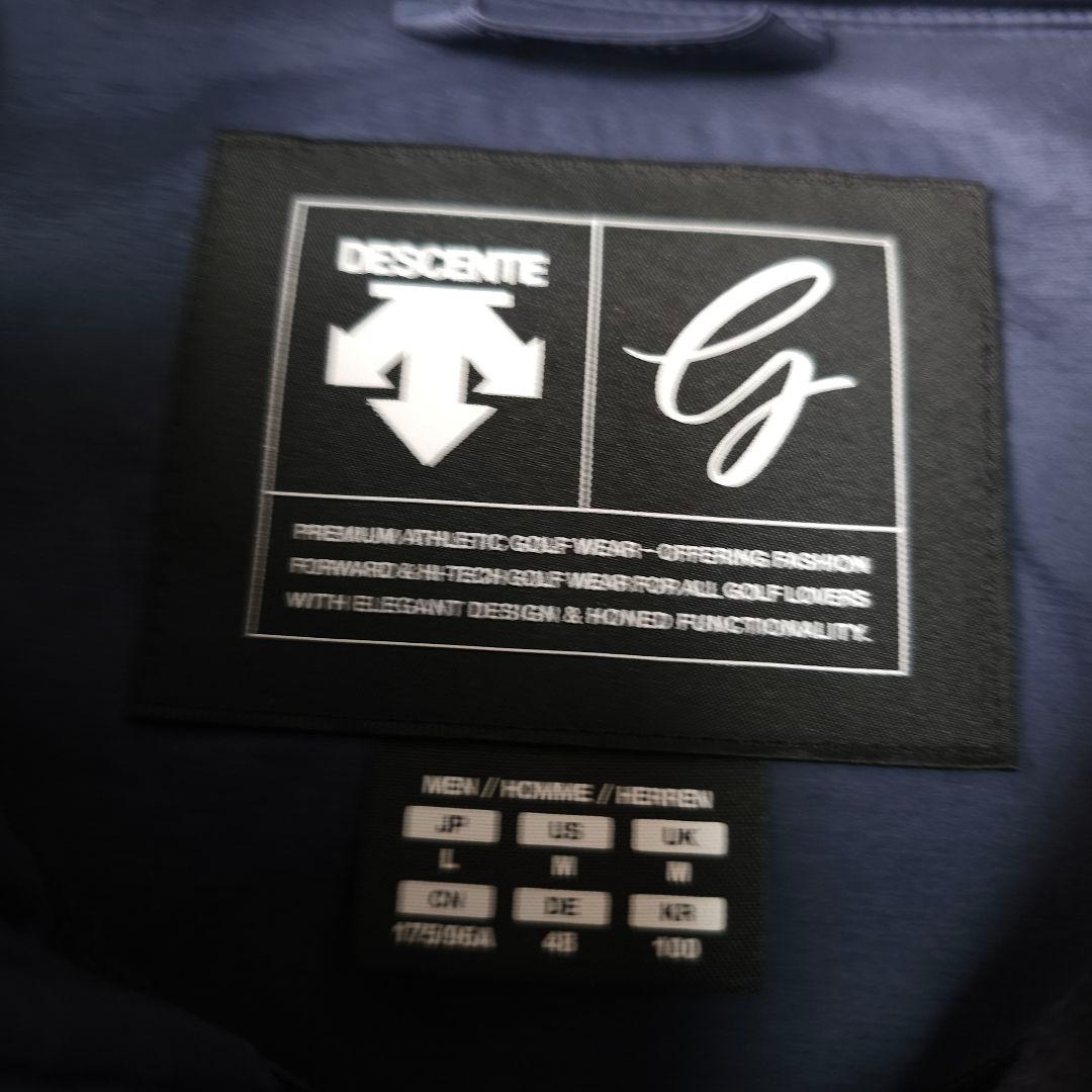 デサントゴルフ ダウンジャケット L ネイビー ジップ フェザー 切替え