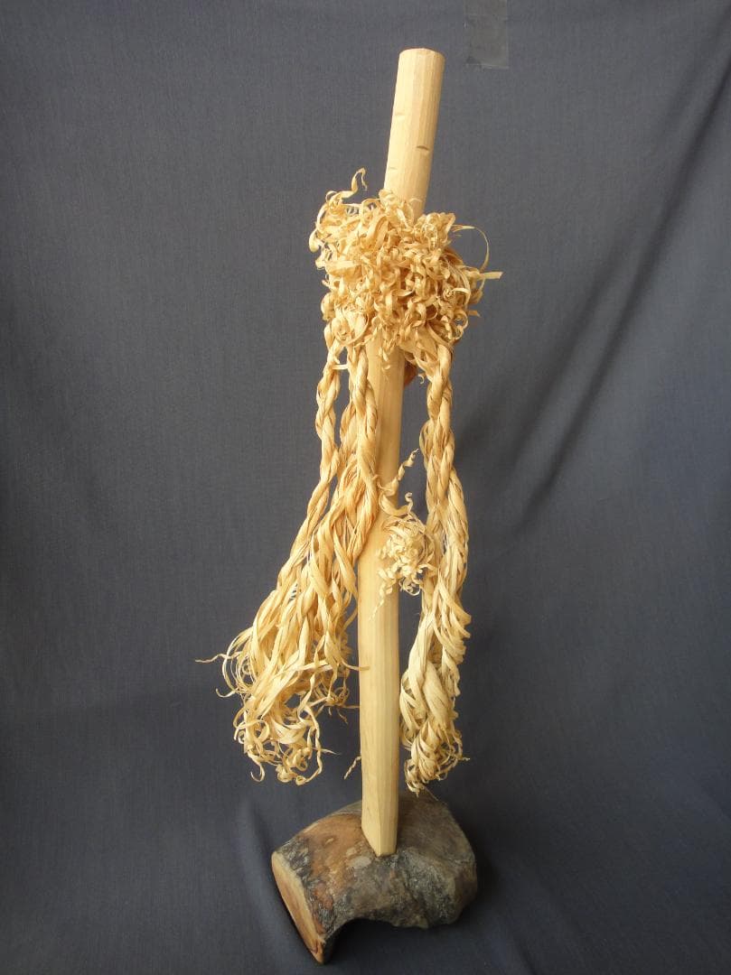 希少 アイヌ イナウ　60cm　台座付き アイヌ儀式