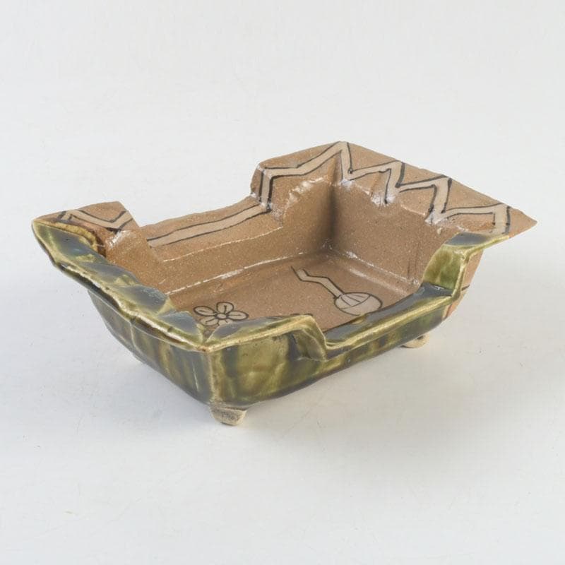 北大路魯山人作　織部焼　角向付　共箱　M　9721