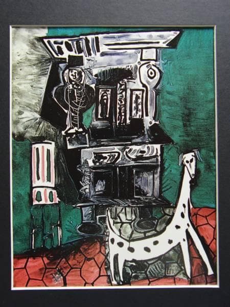 パブロ・ピカソ、ダルメシアンのペロ、希少限定画集画、新品額装付