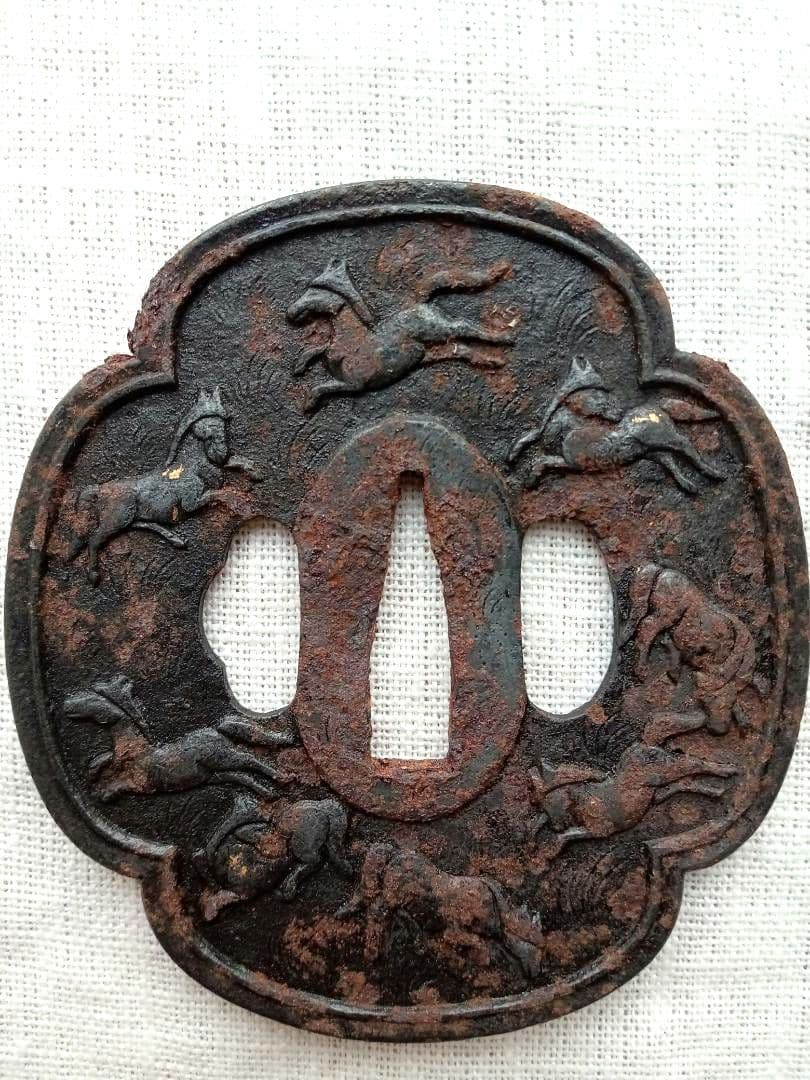 【刀・鍔】つば 馬柄／透かし／花柄／色々まとめて１０個 日本刀装具 武具 骨董