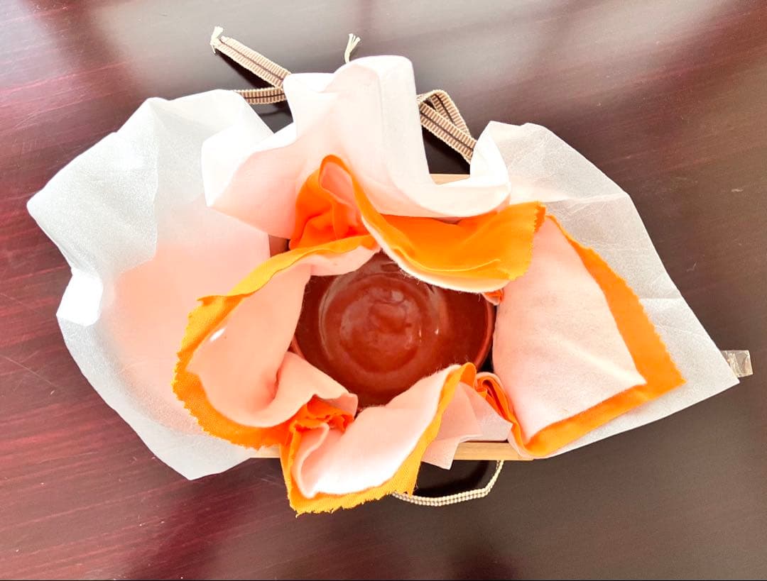 ウ*コ様 佐々木昭楽 造　円能斎好写　赤楽猿画茶碗　共布共箱付　茶道具