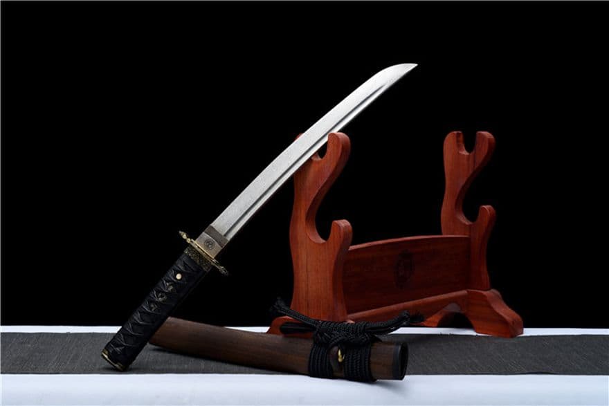 武具　刀装具　日本刀　模造刀　 肋差   短刀 【御魂】 文様鋼ねじれ紋様侍刀