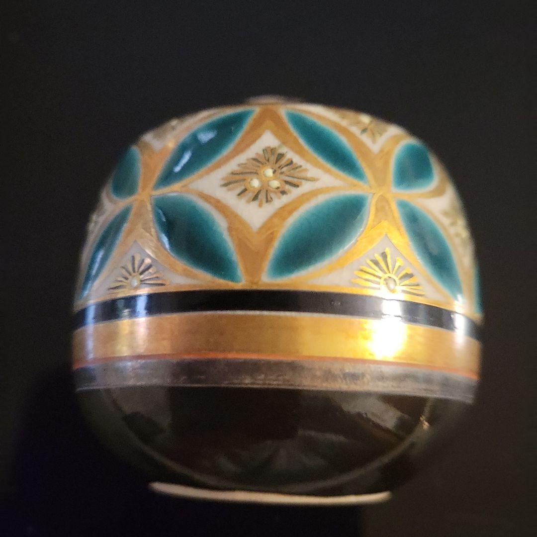 宮川香雲茶道具セット ３組松葉柄茶碗振り出し茶巾筒