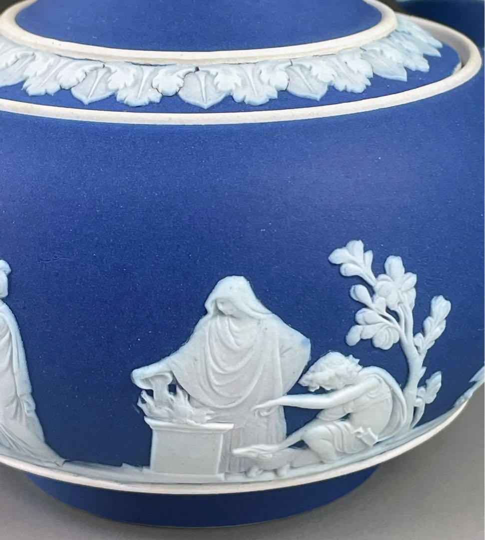 希少 アンティーク ウェッジウッド ジャスパーウェア シュガーボウル クリーマー