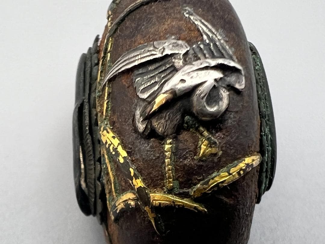 【海】江戸明治期　日本刀装具　獅子　蝦図　金象嵌　縁頭　3点　骨董品　美術品