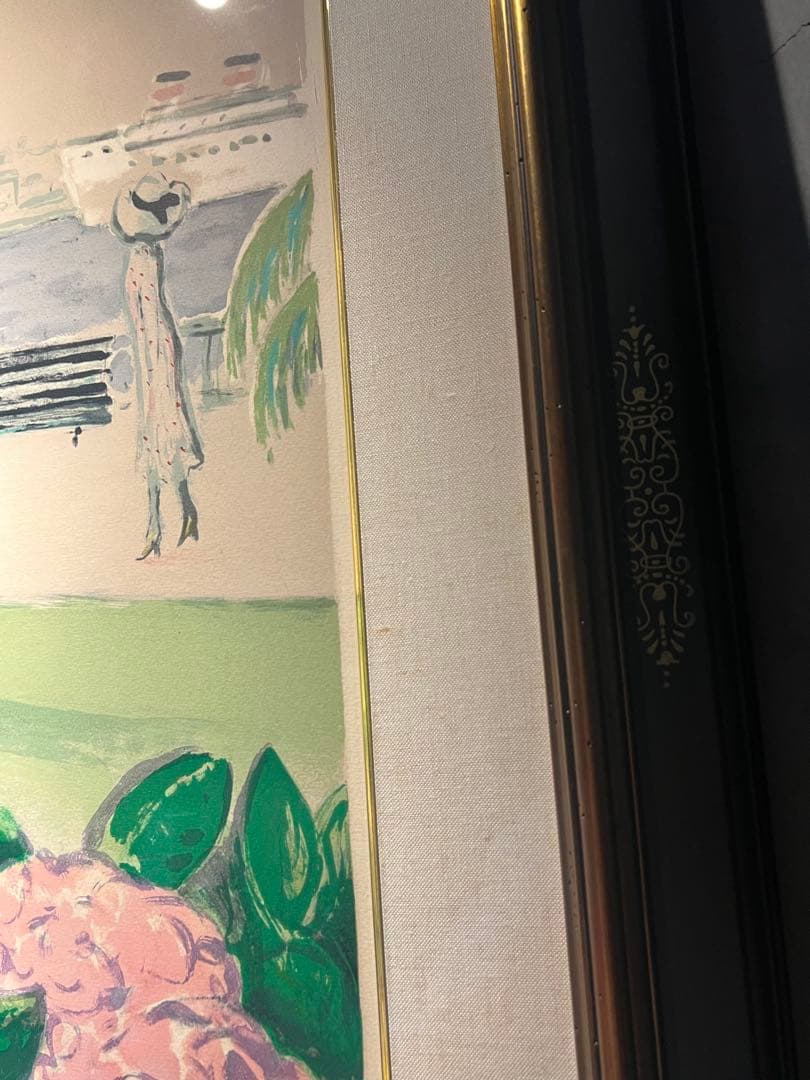 カシニョール【青い紫陽花】リトグラフ E.A.