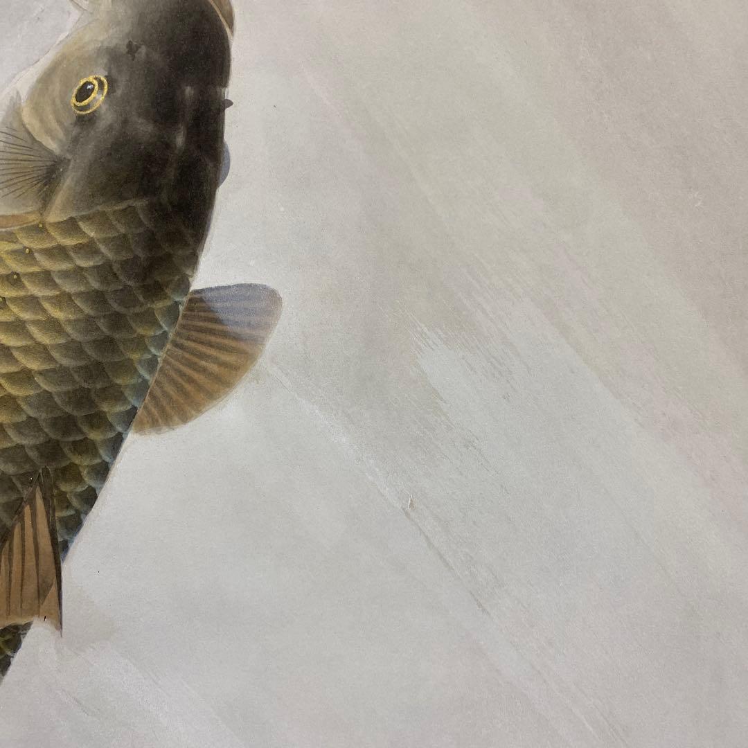 美品 掛け軸 前川聖牛作 大幅！昇鯉図 共箱 縁起物 真筆証明書