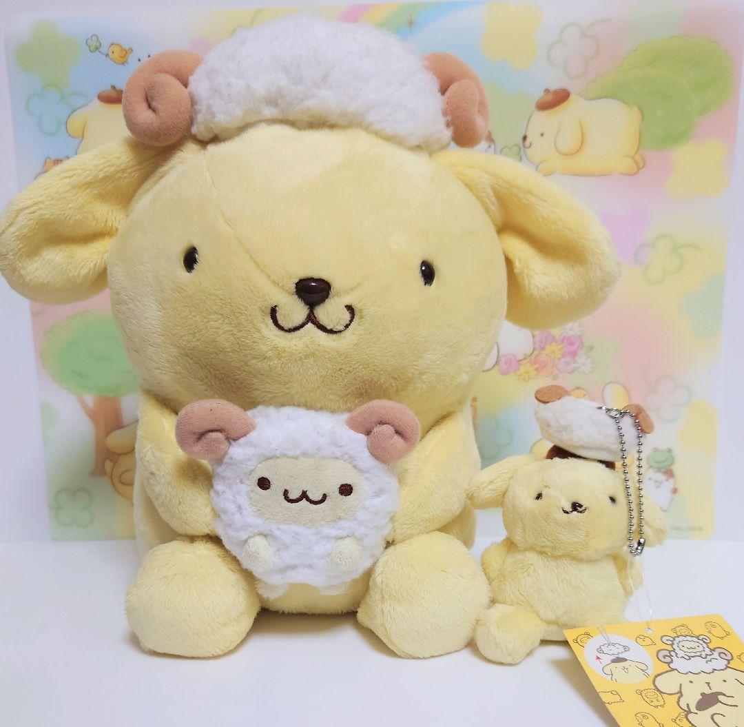 ポムポムプリン　羊シリーズ　ぬいぐるみ　マスコット　ポーチ
