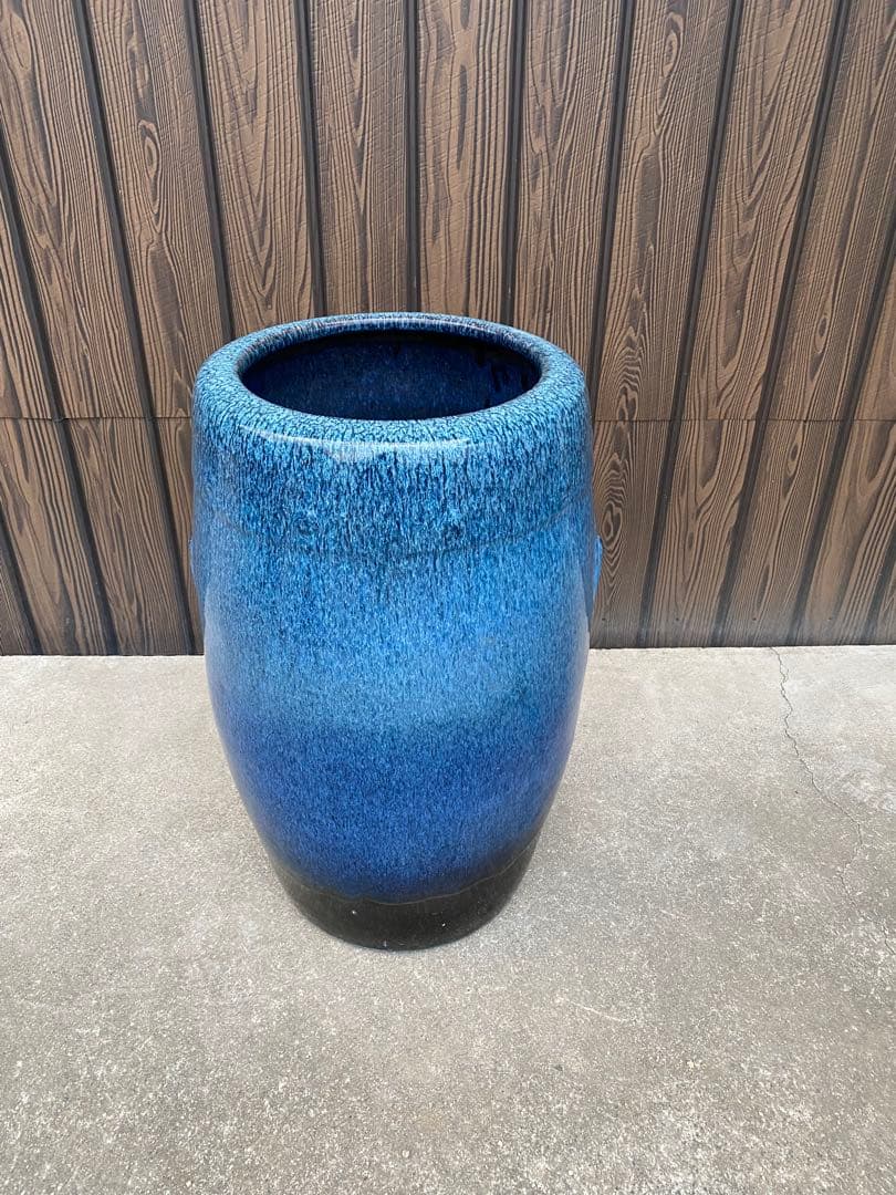 特大　火鉢　壺　海鼠釉薬　植木鉢　傘立て　花瓶
