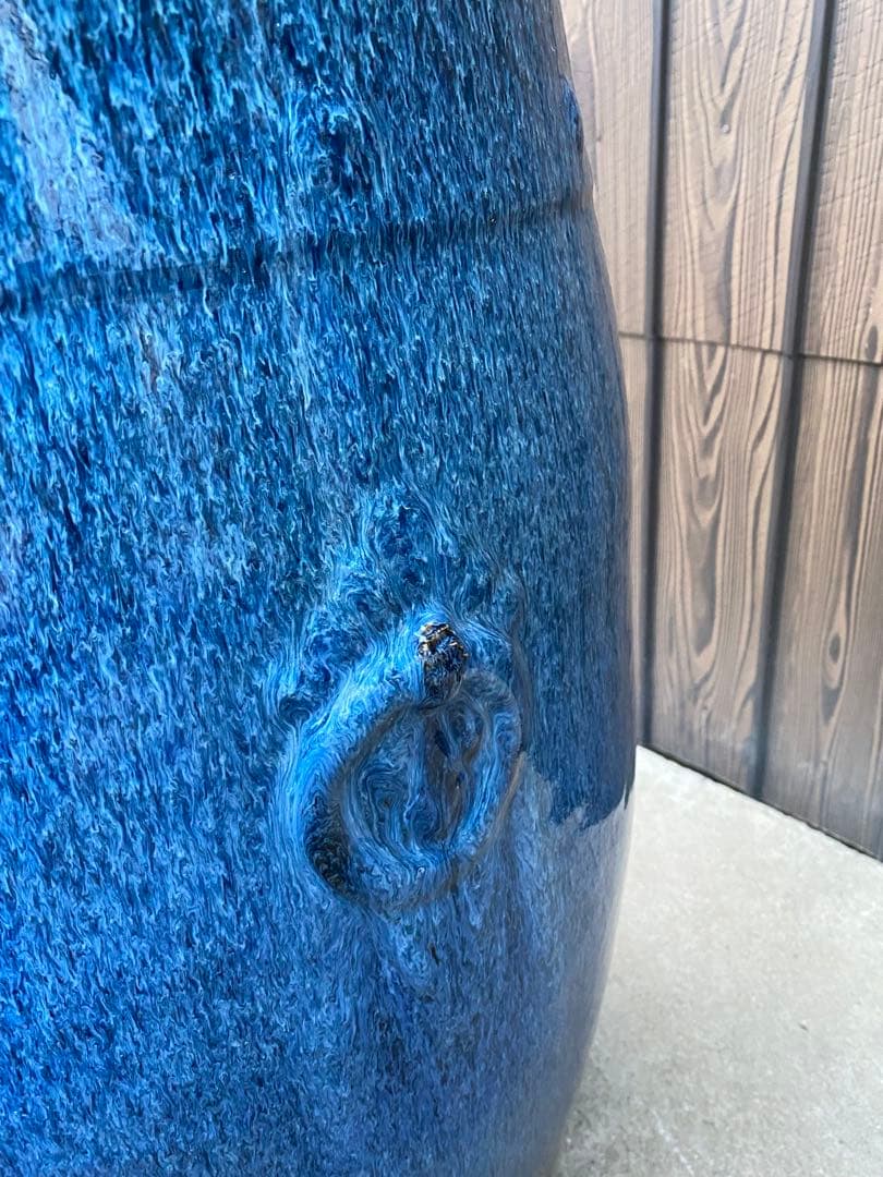 特大　火鉢　壺　海鼠釉薬　植木鉢　傘立て　花瓶