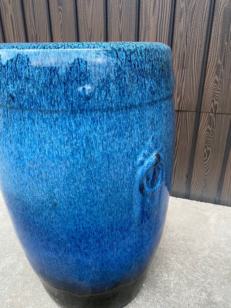 特大　火鉢　壺　海鼠釉薬　植木鉢　傘立て　花瓶