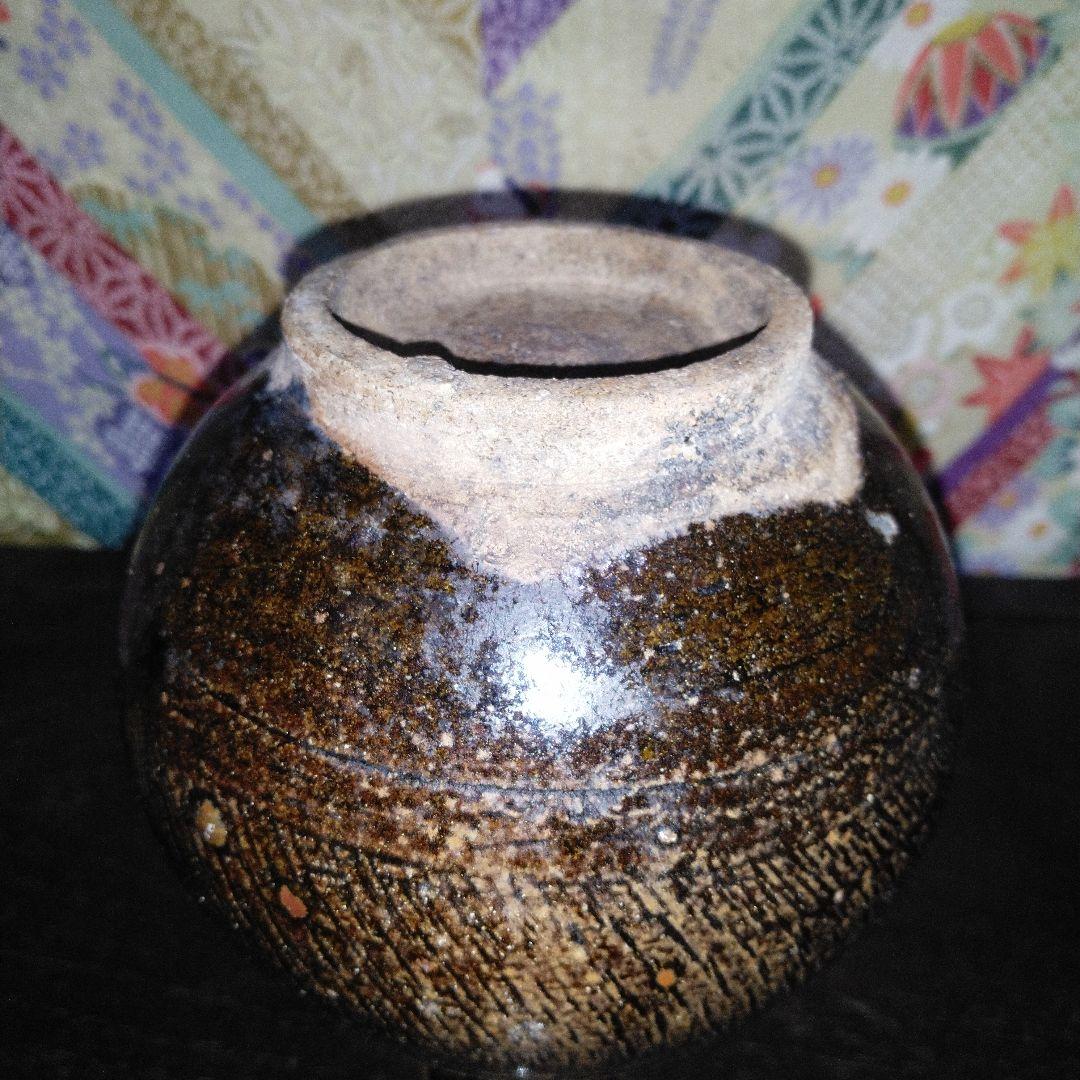 NO384 古相馬焼　上野目焼き　鉄釉徳利　時代物