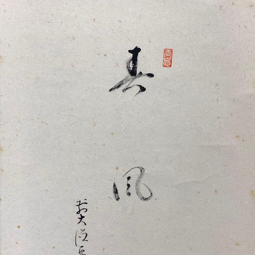 掛軸 雪尾要道 春風 共箱 画賛 白梅 春 茶掛 茶道具 6-31