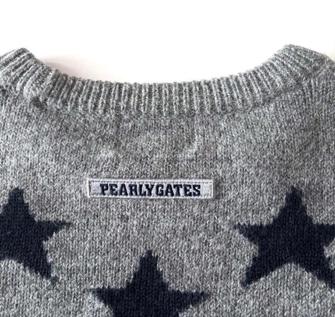 パーリーゲイツ♪ウール×アルパカ 星柄 ニット　5