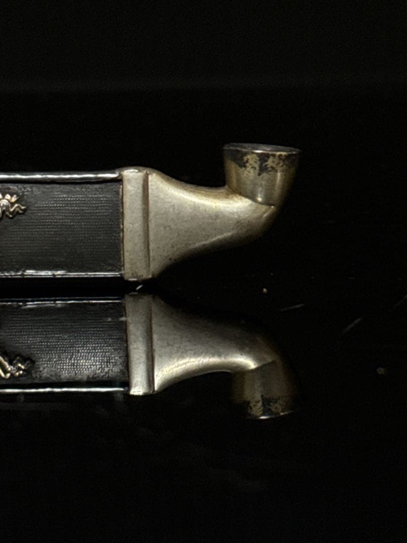 江戸期 四分一 小柄 金銀象嵌 人物図 煙管 キセル 喫煙具