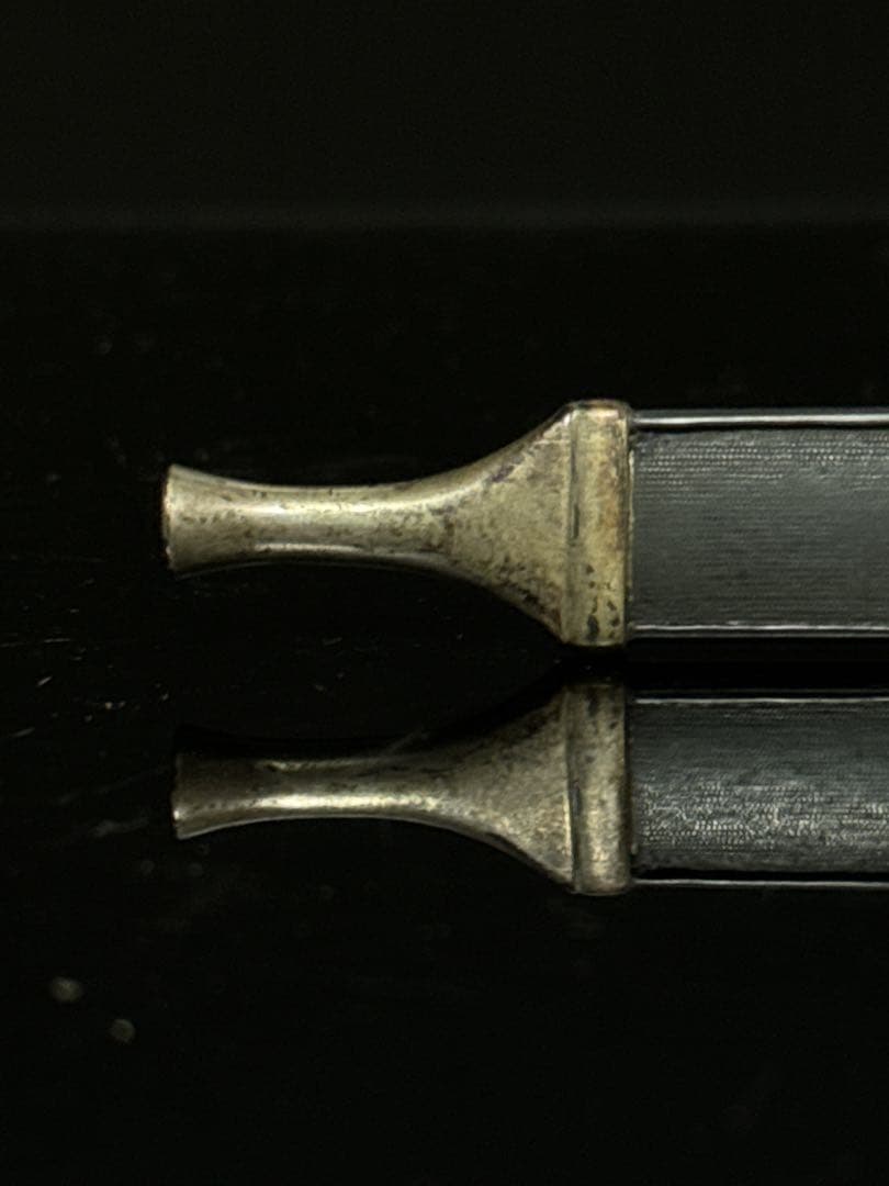 江戸期 四分一 小柄 金銀象嵌 人物図 煙管 キセル 喫煙具