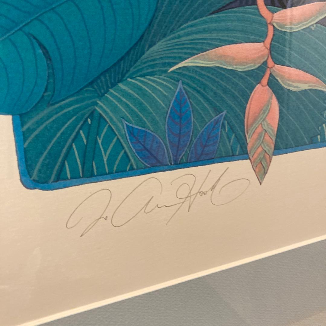 ジョアンフックJ. Allen Hood 鳥と植物の【額込】