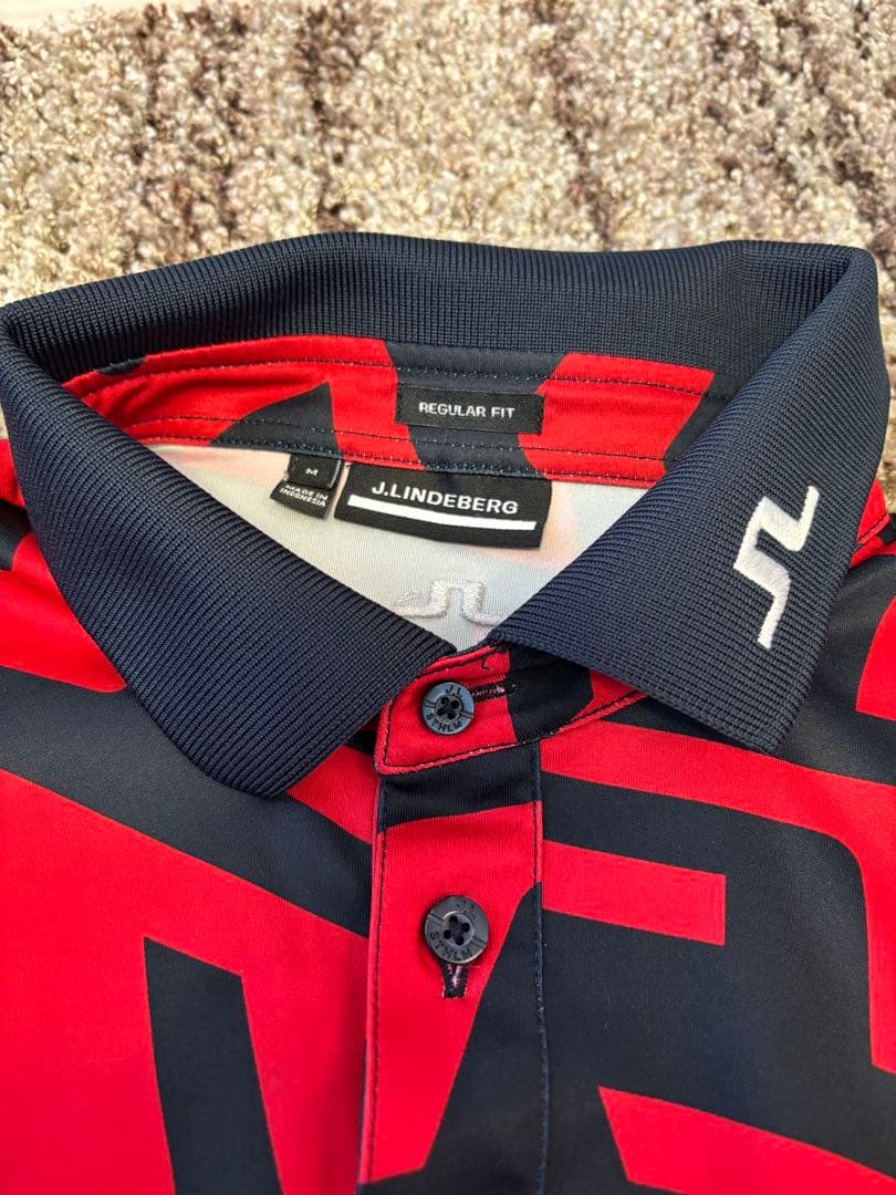 【未使用】　J.LINDEBERG　ゴルフ　半袖ポロシャツ　メンズM