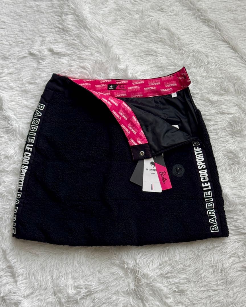 lecoq　ルコックゴルフ　バービーコラボ　ボアスカート 新品　黒　L 11号