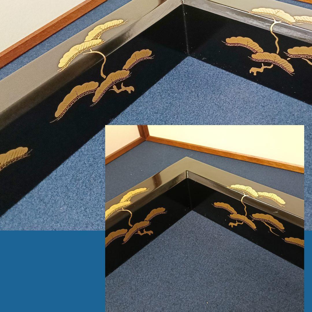 AO39 炉縁 蒔絵 老松図 松 木製 漆塗り 紙箱入 茶道具