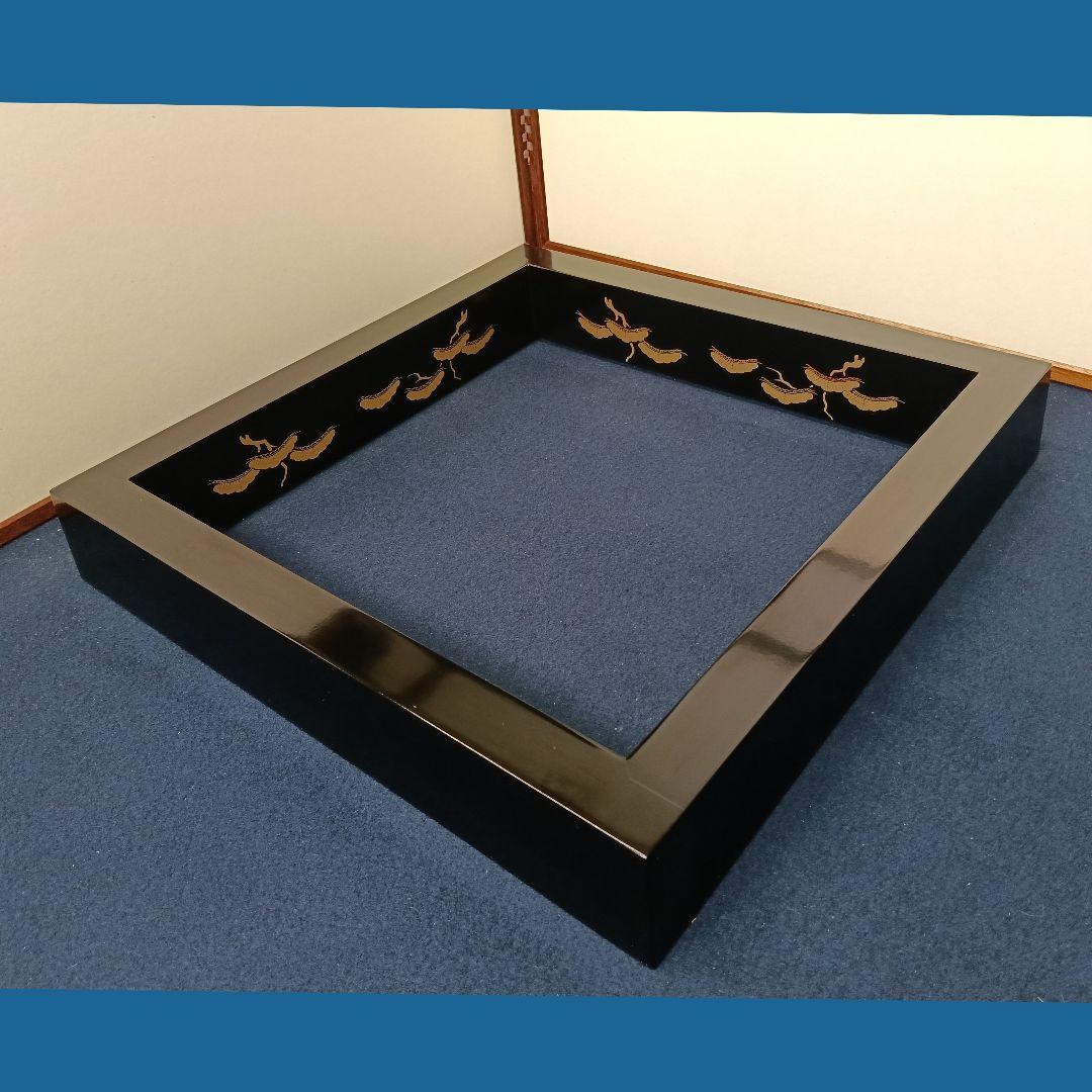 AO39 炉縁 蒔絵 老松図 松 木製 漆塗り 紙箱入 茶道具